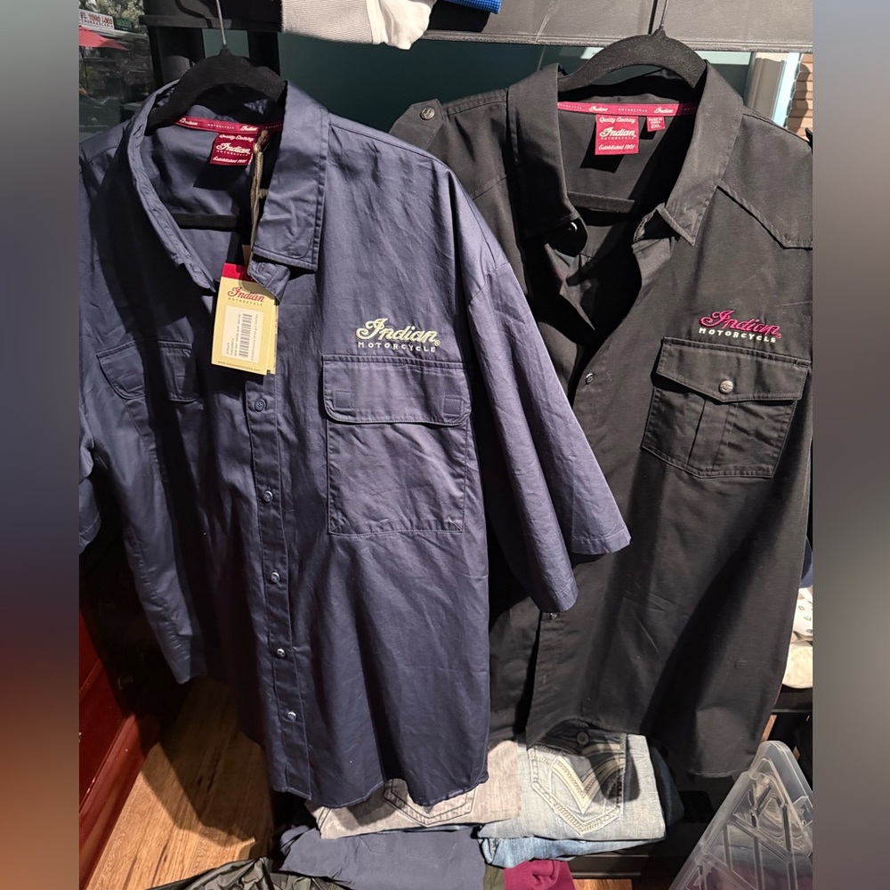 NWT Indian Motorcycle Mens  Vented Shirt Work Shop Size  2XL  (Lot 2)